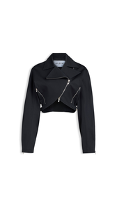 BLACK - ALA&Iuml;A POPLIN BIKER JACKET