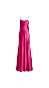 PINK - ALA&Iuml;A SLIP SILK DRESS