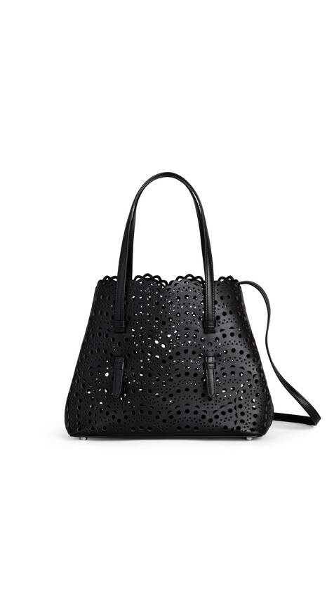 ALA&Iuml;A MINA 25 BAG IN VIENNE WAVE CALFSKIN BLACK