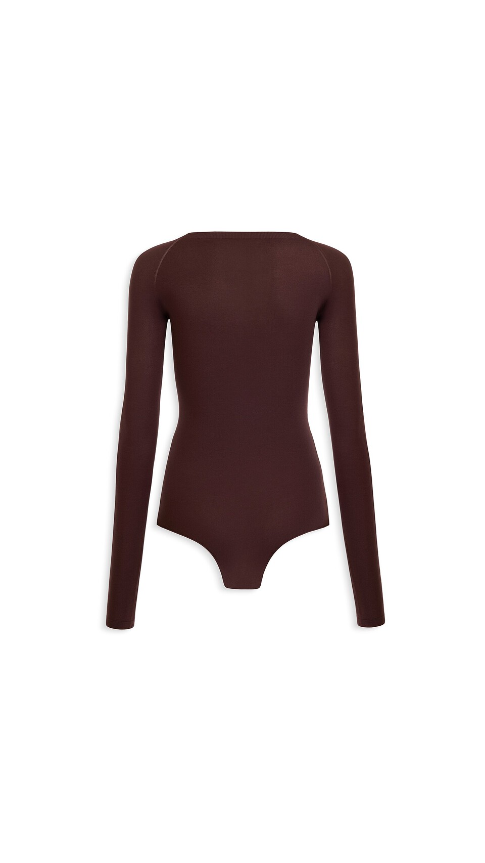 ALA&Iuml;A ROUND NECK SECOND-SKIN KNIT BODYSUIT CHOCOLATE - View 2