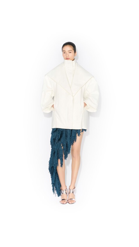 ALA&Iuml;A LAYERED COTTON PARKA WHITE - View 2