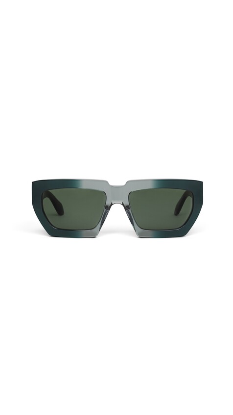 ALA&Iuml;A MELTED RECTANGULAR SUNGLASSES GREEN