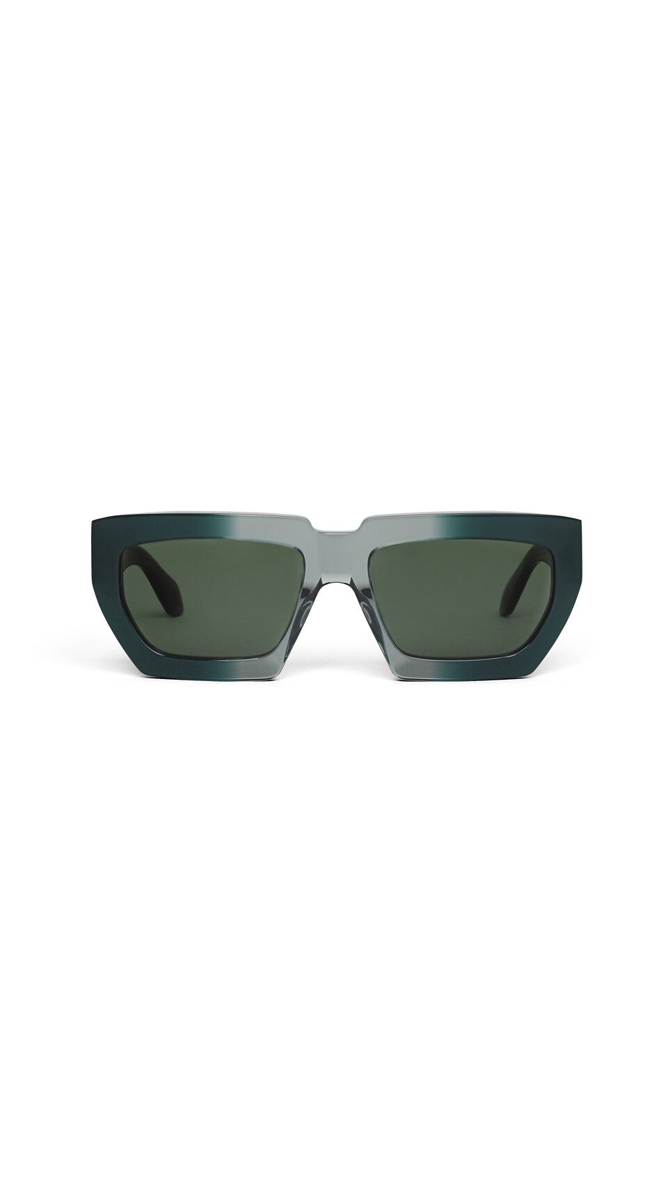 ALA&Iuml;A MELTED RECTANGULAR SUNGLASSES GREEN