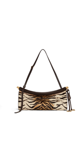 NATURAL - ALA&Iuml;A LE CLICK EAST WEST MEDIUM BAG IN HAIRCALF