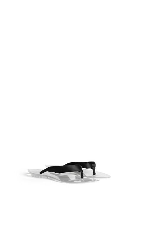 ALA&Iuml;A INVISIBLE THONG IN SATIN BLACK - View 2