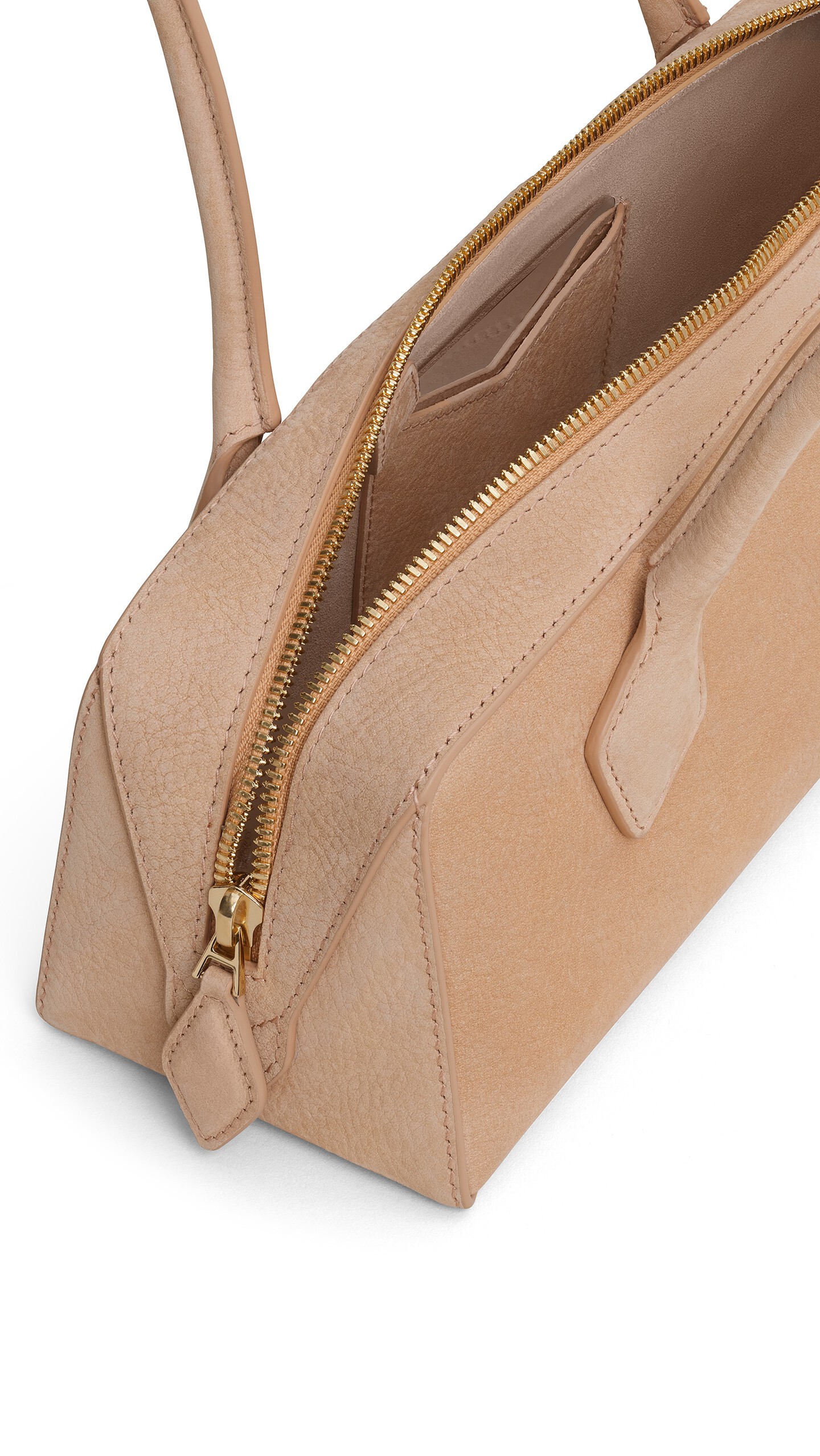 ALA&Iuml;A LE TECKEL MEDIUM BAG IN NUBUCK DESERT - View 3