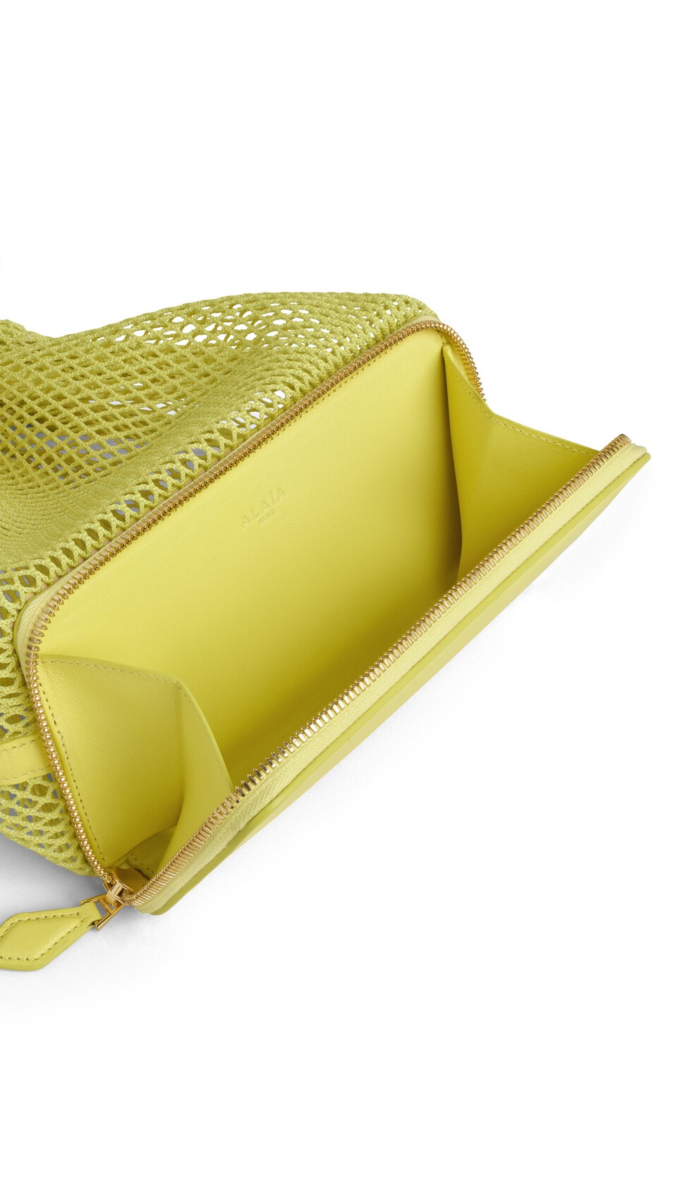 ALA&Iuml;A TASCHE LE POCHON AUS NETZSTOFF ZITRONENGELB - View 3