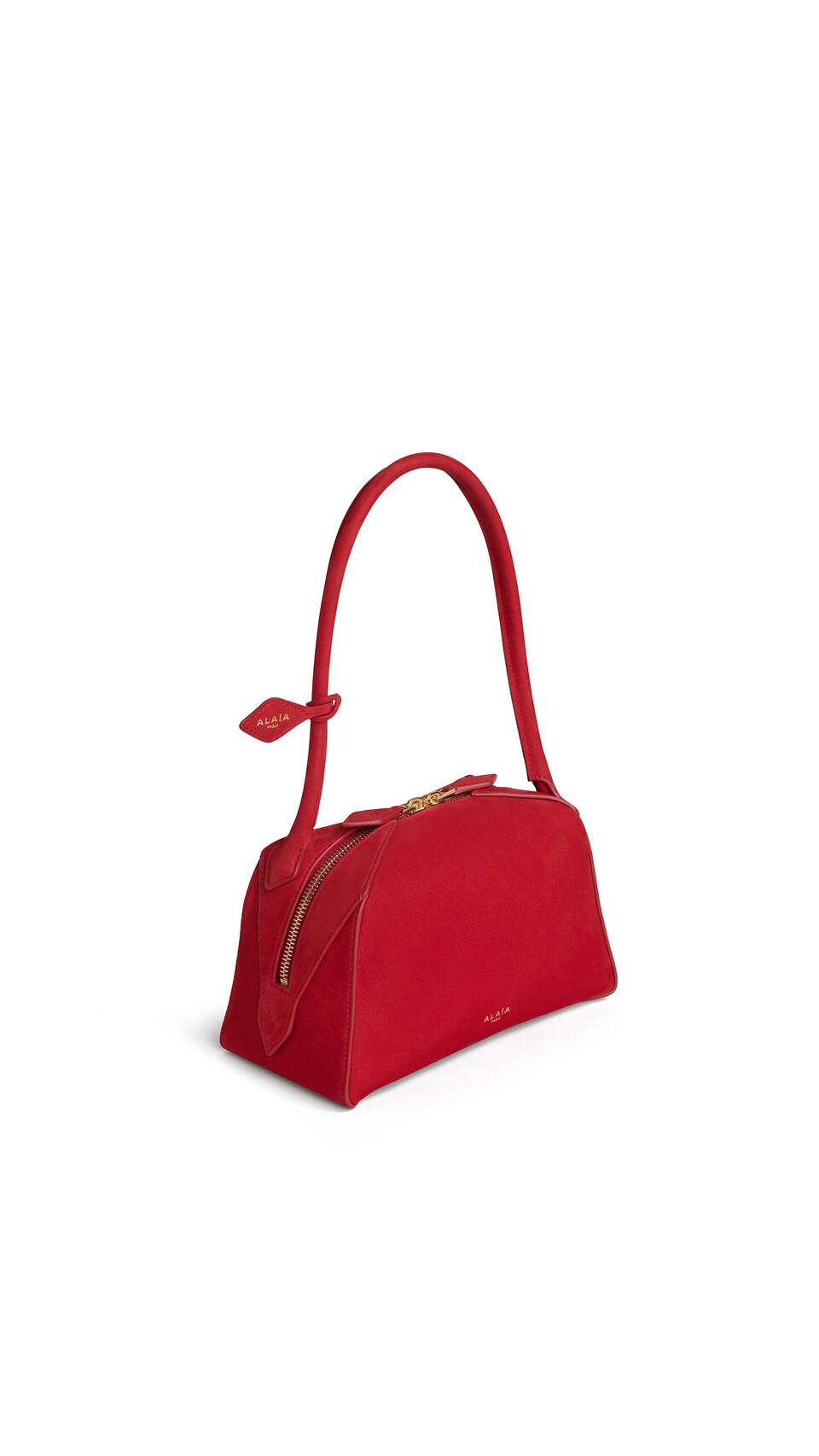 ALA&Iuml;A LE BOULEDOGUE SMALL BAG IN NUBUCK BRIGHT RED - View 2