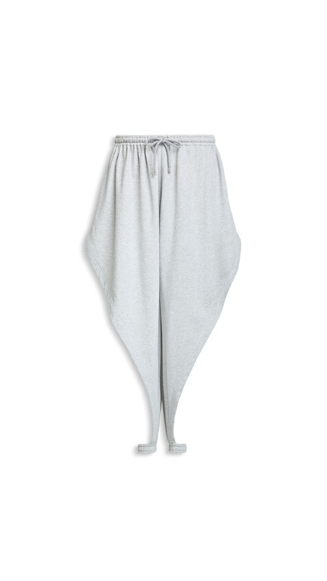 ALA&Iuml;A FLEECE JERSEY POINTED PANTS MIXED GREY