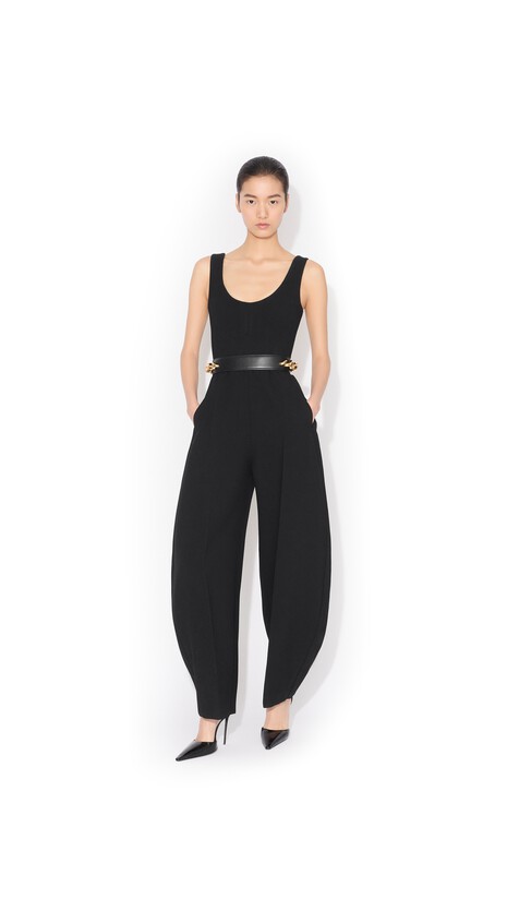 ROUND CREPE WOOL JUMPSUIT