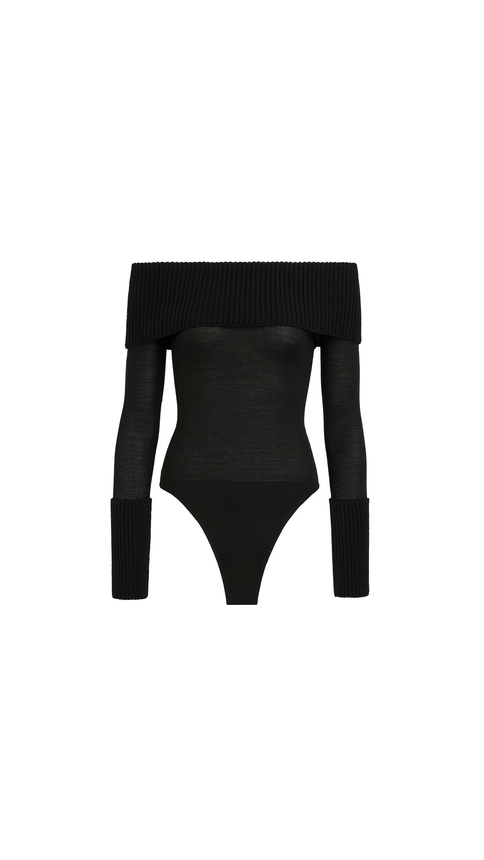 ALA&Iuml;A SCHULTERFREIER BODY AUS MERINOWOLLE ALAIA SCHWARZ