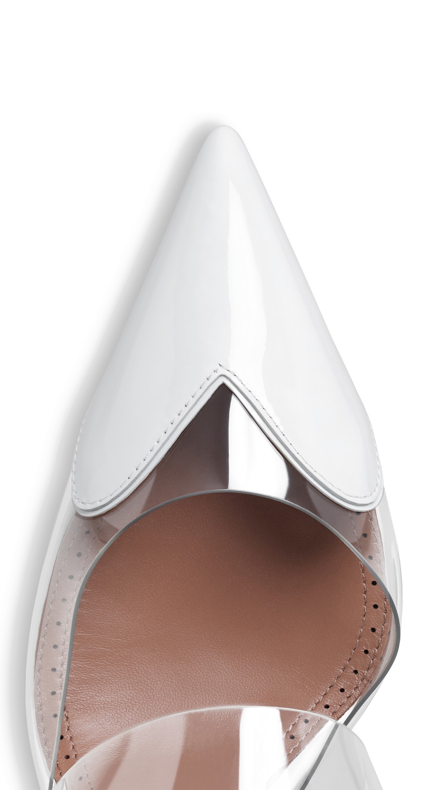 ALA&Iuml;A LE C&OElig;UR MULES IN PATENT LEATHER OPTICAL WHITE - View 4