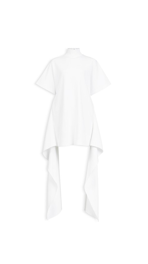 ALA&Iuml;A COTTON JERSEY T-SHIRT DRESS WHITE