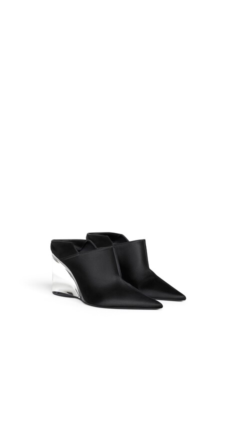 ALA&Iuml;A INVISIBLE MULES IN SATIN BLACK - View 2