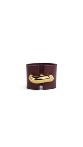 GARNET RED - ALA&Iuml;A TORSION LEATHER CUFF