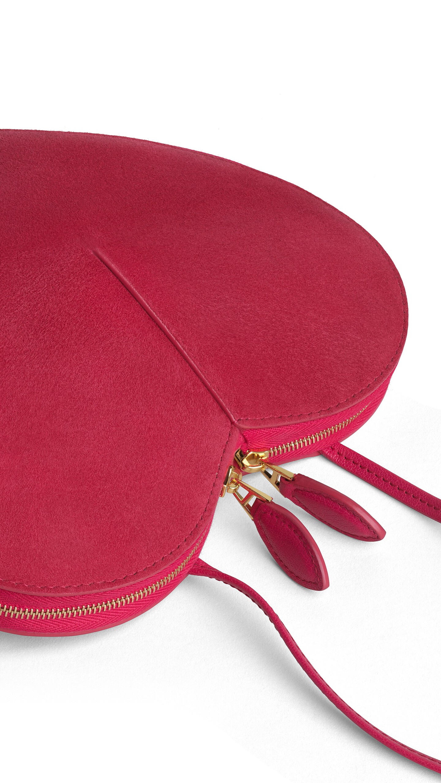 ALA&Iuml;A LE C&OElig;UR BI-MATERIAL BAG IN LEATHER RASPBERRY - View 3