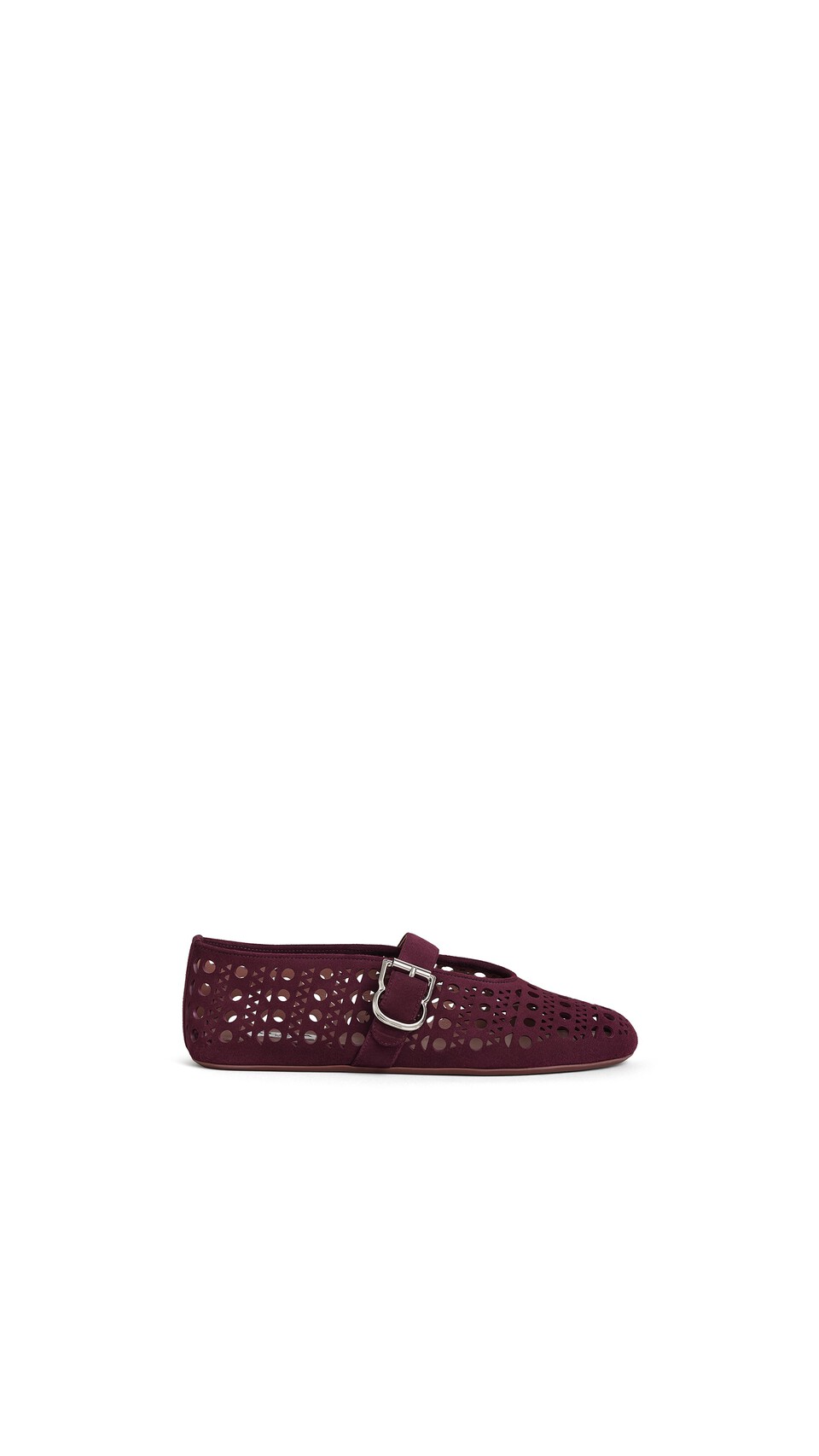 ALA&Iuml;A BALLET FLATS VIENNE IN SUEDE GARNET RED