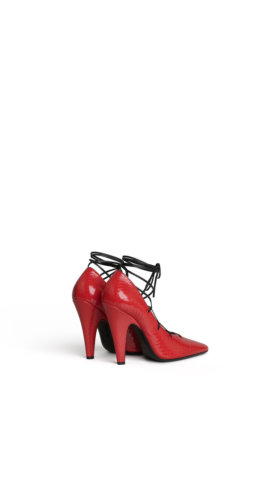 ALA&Iuml;A CONE LACED PUMPS IN AYERS LEATHER BURNT ORANGE - View 3