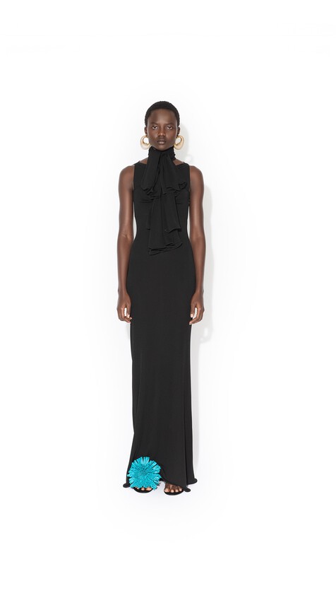 FLUID JERSEY BOW DRESS