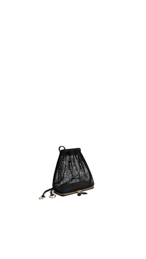 ALA&Iuml;A LE POCHON BAG IN FISHNET BLACK - View 2
