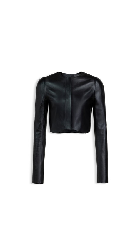 ALA&Iuml;A SOFT LAMBSKIN TAILORED JACKET BLACK