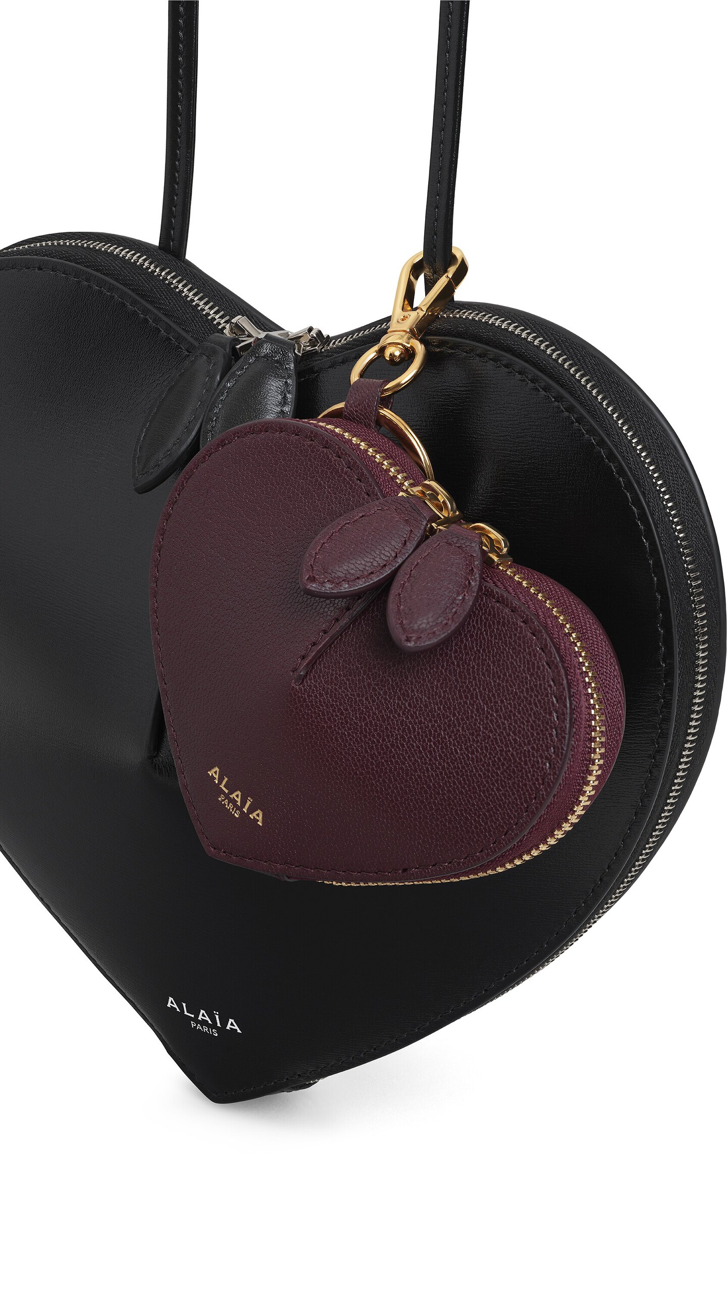 ALA&Iuml;A LE C&OElig;UR COIN PURSE IN GOATSKIN GARNET RED - View 3