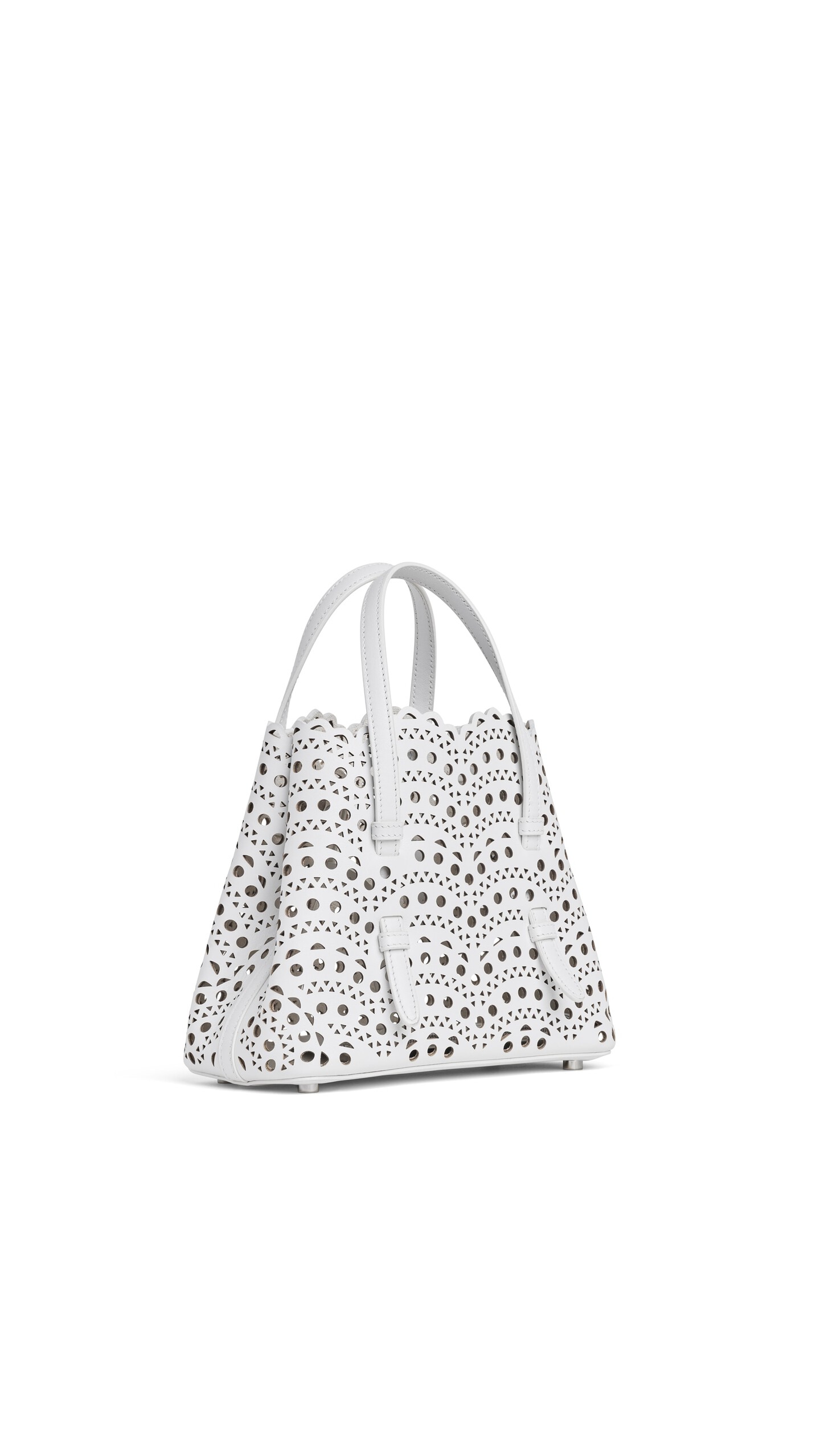 ALA&Iuml;A MINA 20 BAG IN VIENNE WAVE CALFSKIN OFF-WHITE - View 2