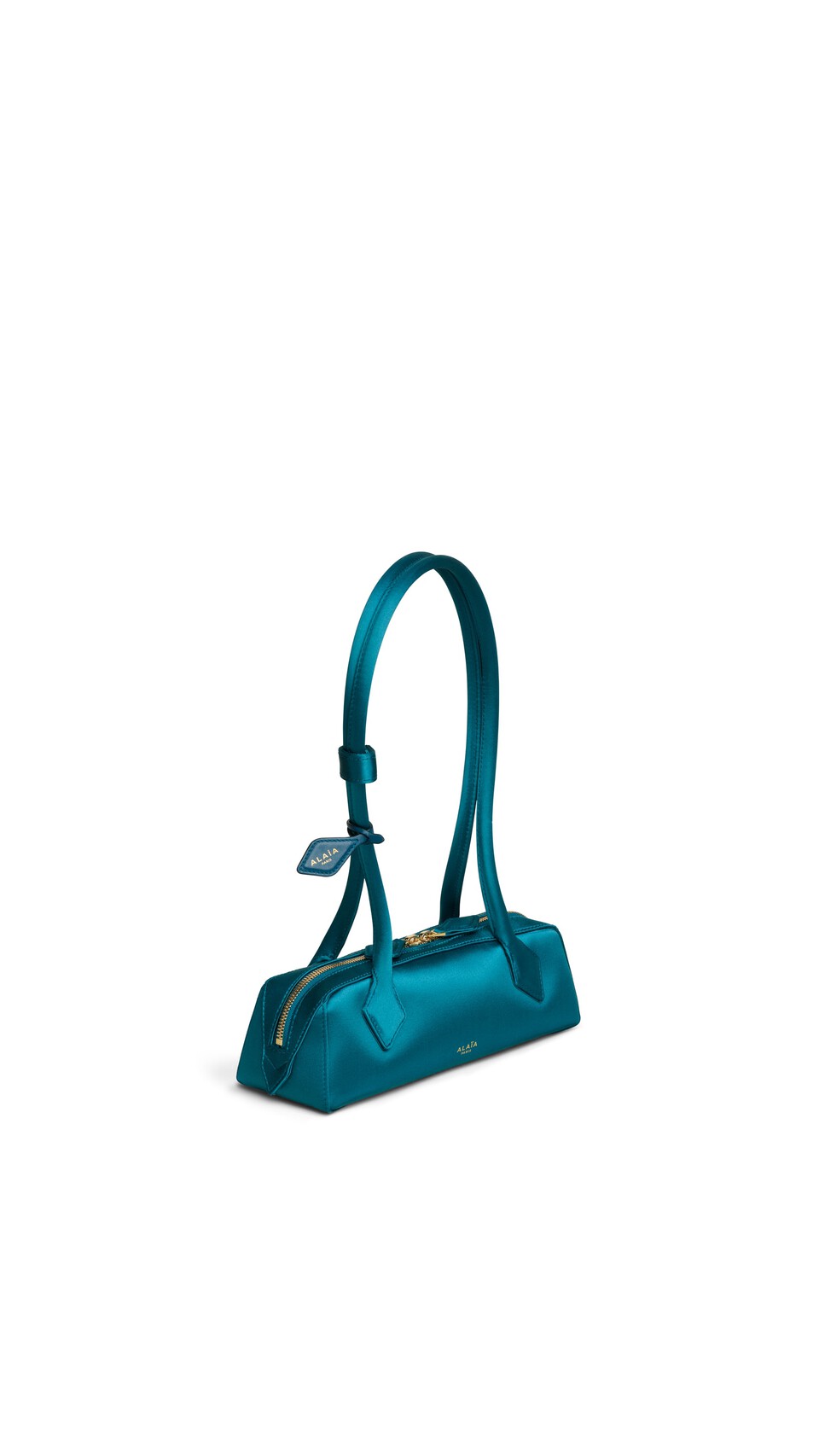 ALA&Iuml;A LE TECKEL SMALL BAG IN SATIN EMERALD - View 2