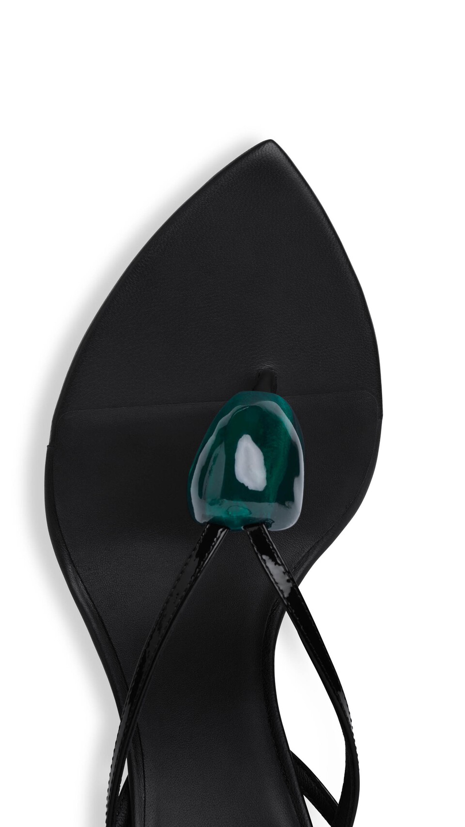 ALA&Iuml;A INVISIBLE JEWEL WEDGE SANDALS IN PATENT CALFSKIN  BLACK - View 4