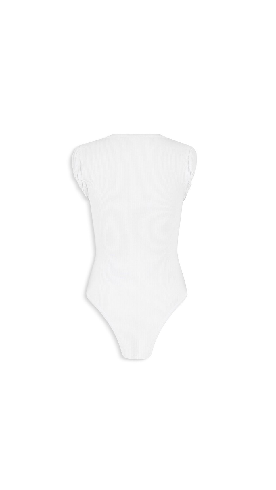 ALA&Iuml;A CASHMERE-BLEND JERSEY BODYSUIT WHITE - View 3