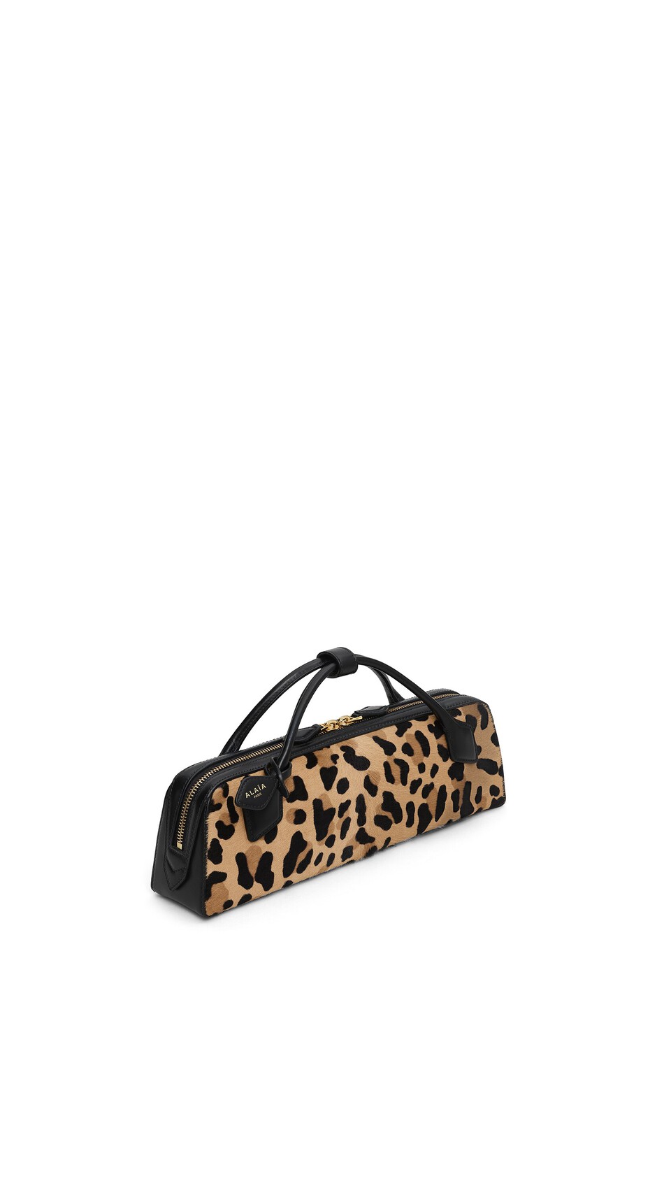 ALA&Iuml;A LE TECKEL CLUTCH IN LEOPARD HAIRCALF BROWN - View 2