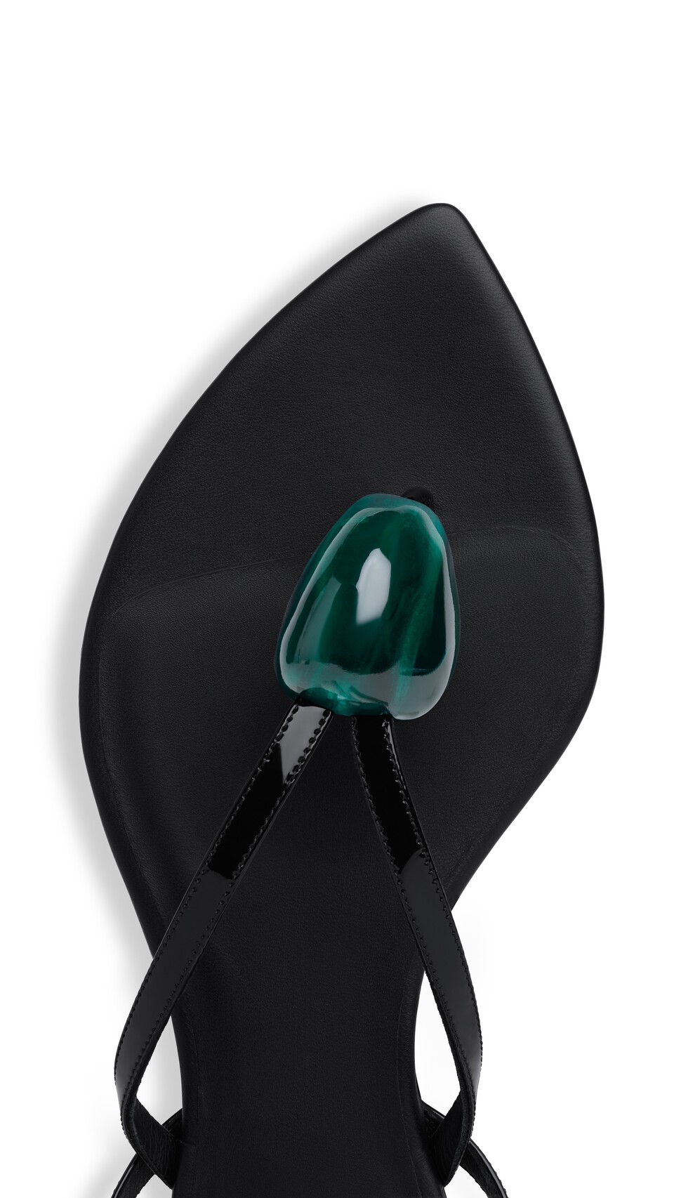 ALA&Iuml;A FLAT JEWEL SANDALS IN PATENT LEATHER BLACK - View 3