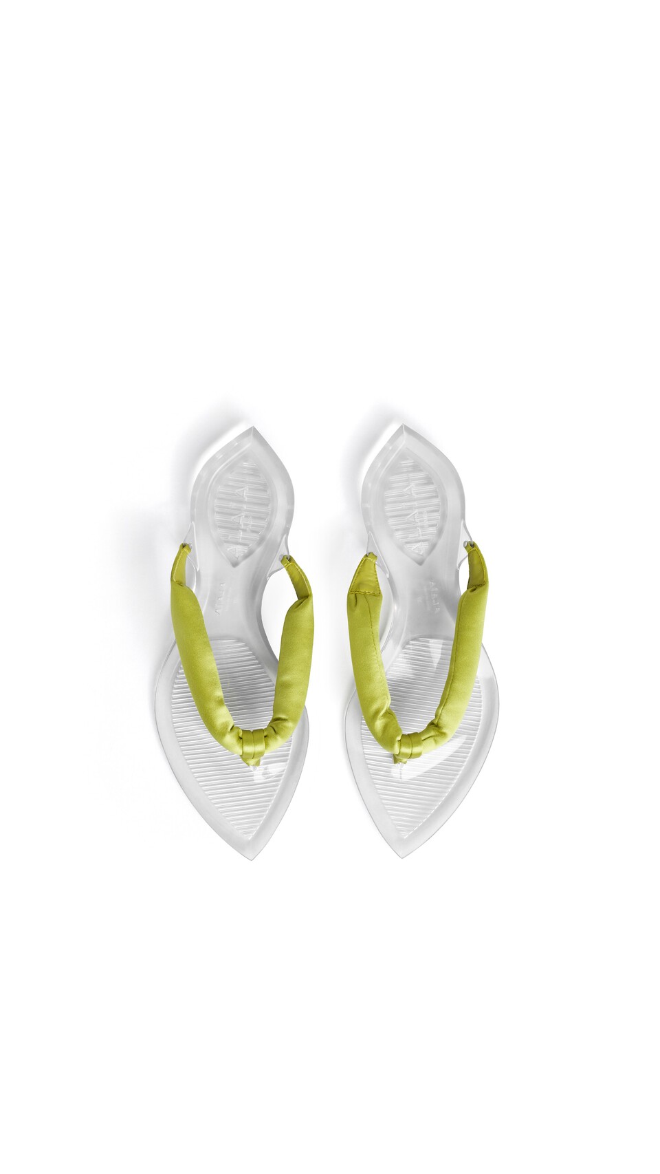 ALA&Iuml;A INVISIBLE THONG IN SATIN LIME - View 4