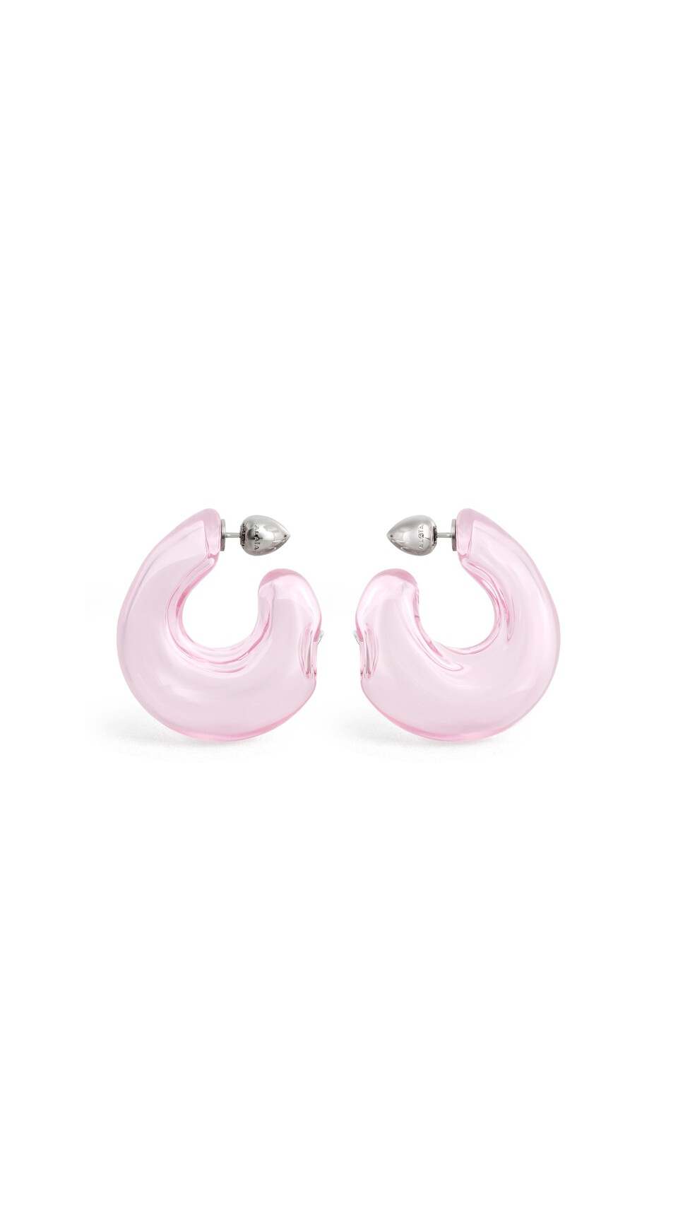 ALA&Iuml;A BUBBLE HOOPS EARRINGS ROSE
