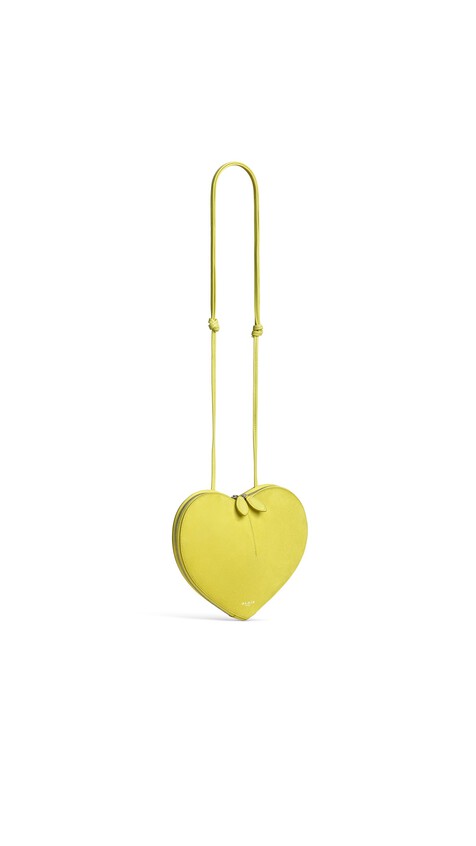 ALA&Iuml;A LE C&OElig;UR BI-MATERIAL BAG IN LEATHER LEMON YELLOW - View 2