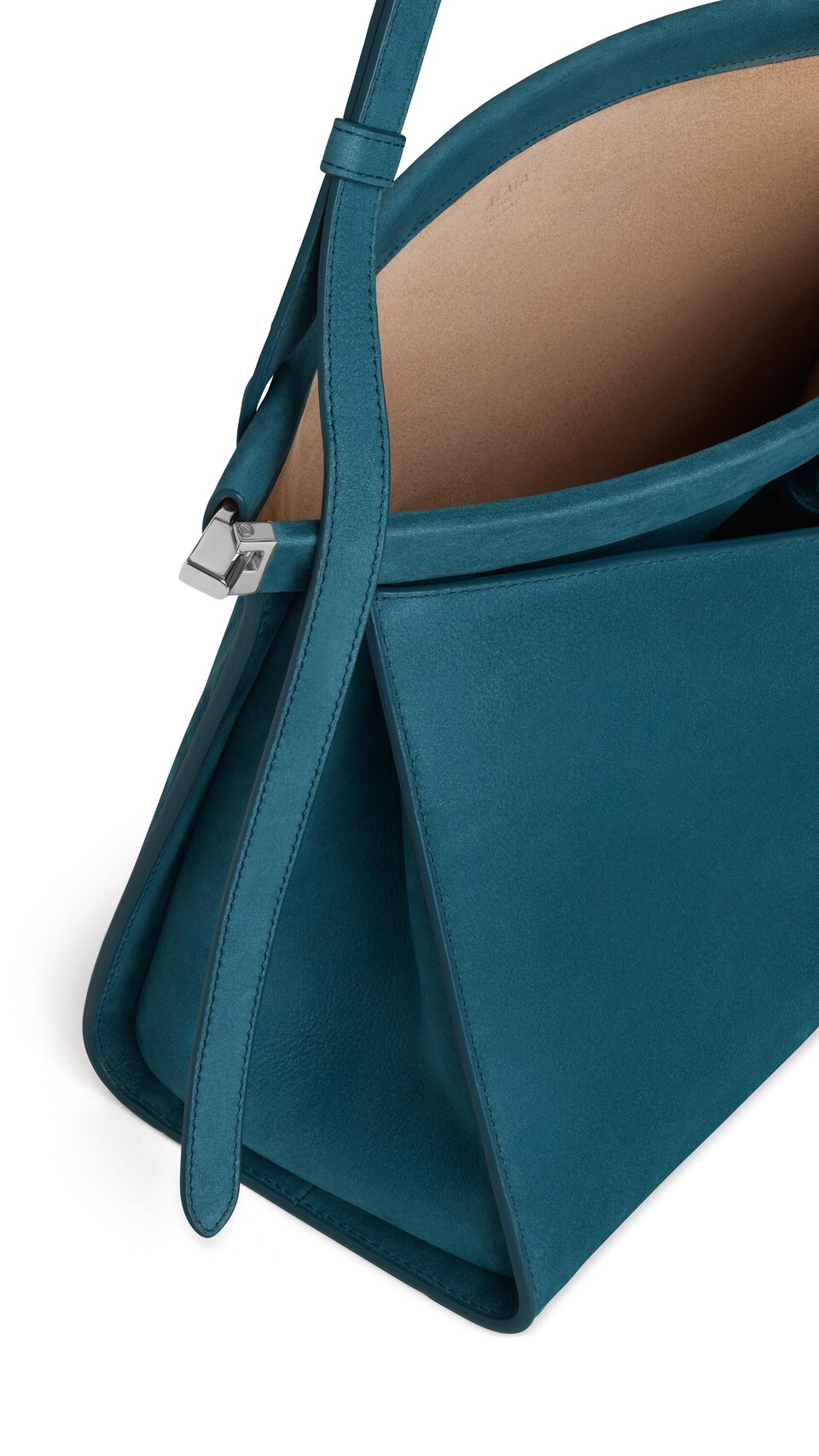 ALA&Iuml;A LE CLICK POCKET 35 BAG IN NUBUCK GREEN GREY - View 3