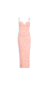 ECRU - ALA&Iuml;A POLKA DOT COLUMN DRESS