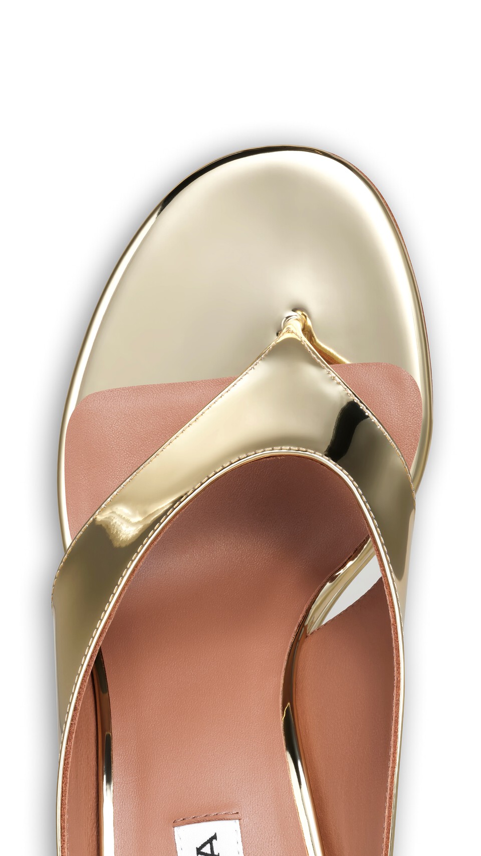 ALA&Iuml;A CUBE THONG MULES IN MIRROR FABRIC PLATINUM - View 4