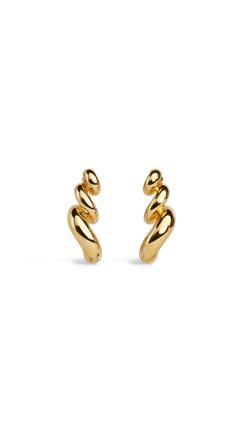 ALA&Iuml;A TORSION EARRINGS YELLOW GOLD METALS