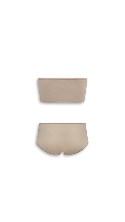 ALA&Iuml;A SECOND-SKIN KNIT LINGERIE SET BEIGE - View 2