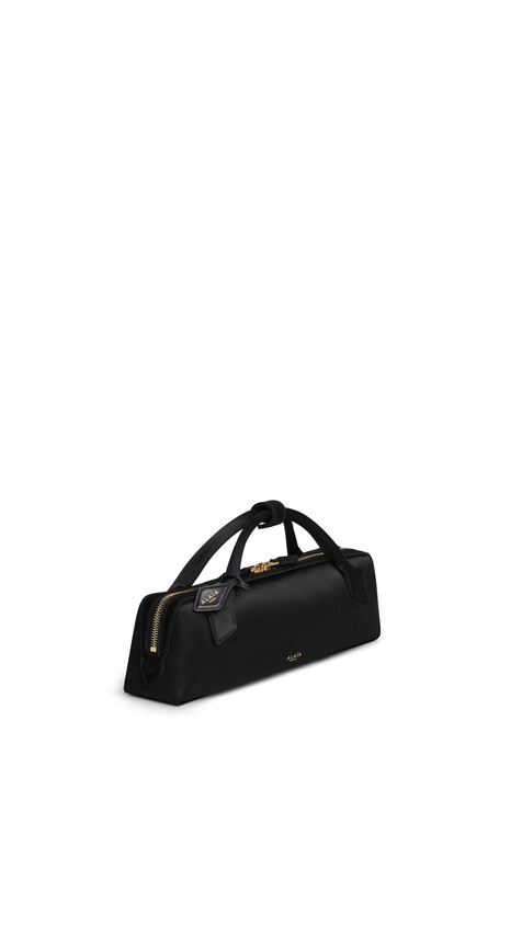 ALA&Iuml;A LE TECKEL CLUTCH IN SATIN BLACK - View 2