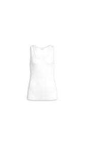 WHITE - ALA&Iuml;A SHEER WOOL TANK TOP