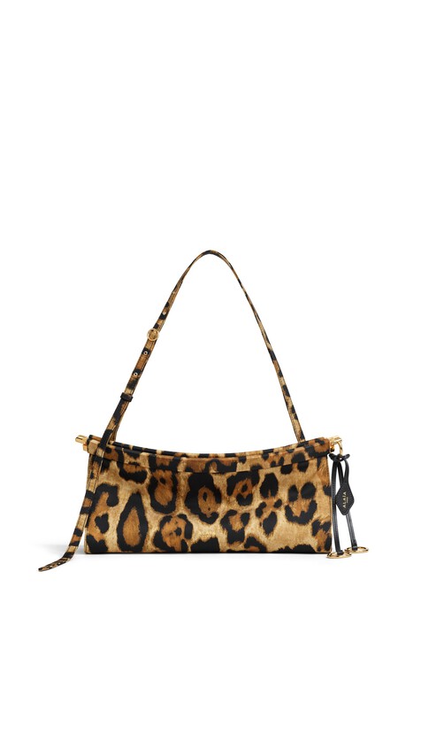 ALA&Iuml;A LE CLICK EAST WEST MEDIUM BAG IN TWILL DARK/CARAMEL