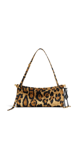 DARK/CARAMEL - ALA&Iuml;A LE CLICK EAST WEST MEDIUM BAG IN TWILL