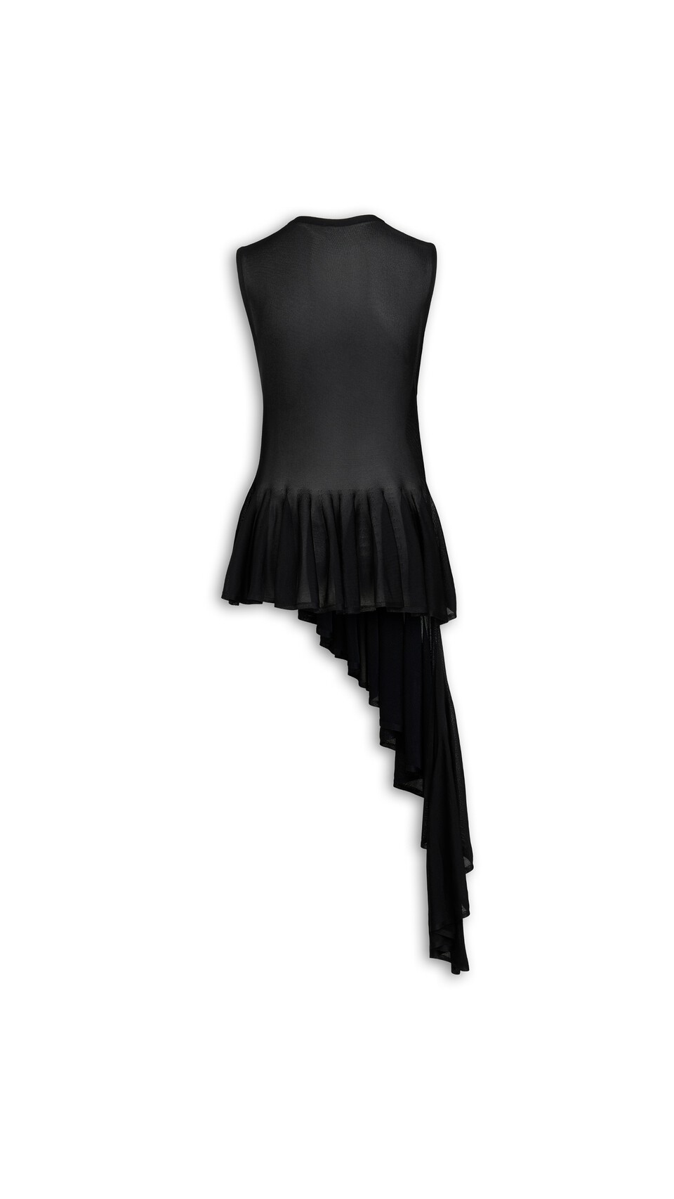 ALA&Iuml;A ASYMMETRIC GODET TOP BLACK - View 5