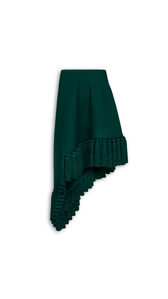 FOREST GREEN - ALA&Iuml;A ASYMMETRIC TASSEL SKIRT