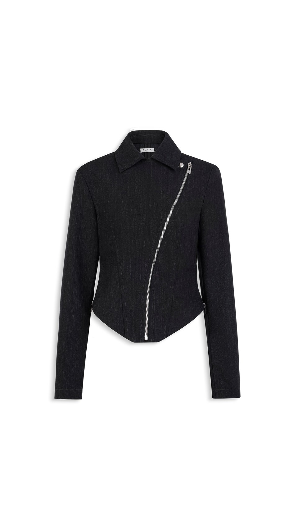 ALA&Iuml;A BIKERJACKE AUS WOLLDENIM NACHT - View 5