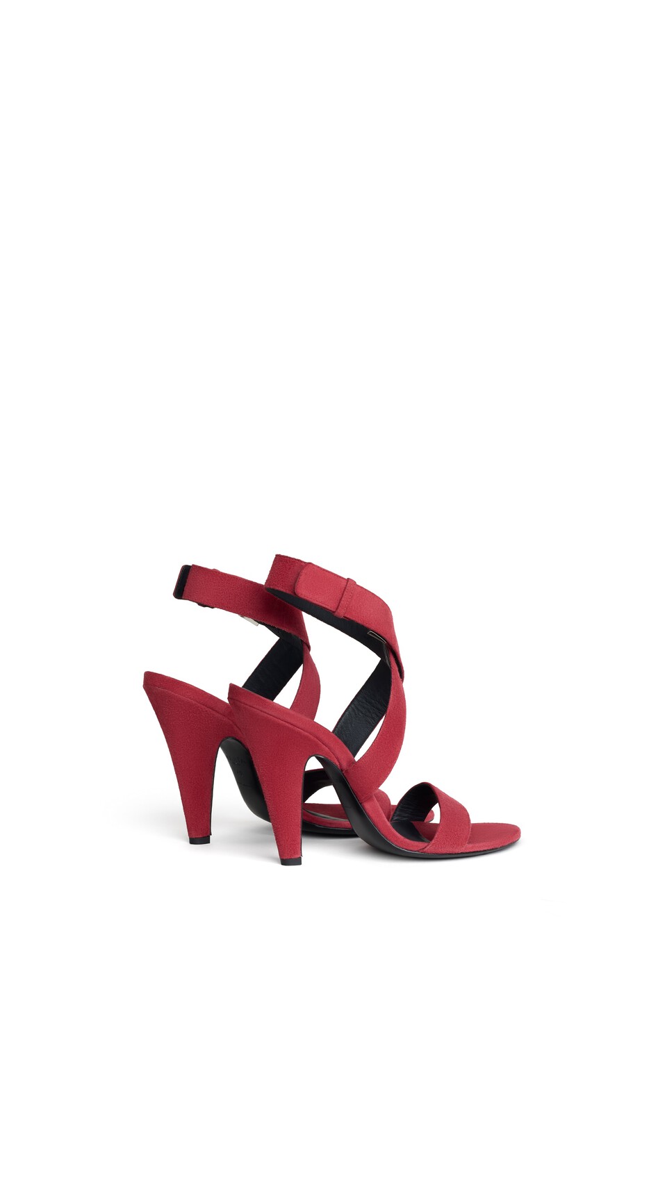 ALA&Iuml;A CONE SANDALS IN SUEDE CARMINE - View 3
