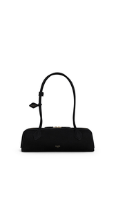 BLACK/GOLD - ALA&Iuml;A LE TECKEL MEDIUM BAG IN NUBUCK