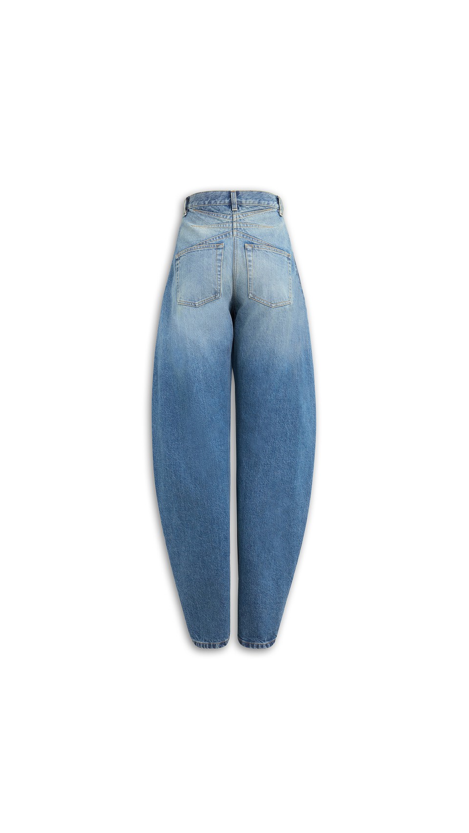 ALA&Iuml;A BARREL-LEG JEANS IN FADED DENIM VINTAGE BLUE - View 2